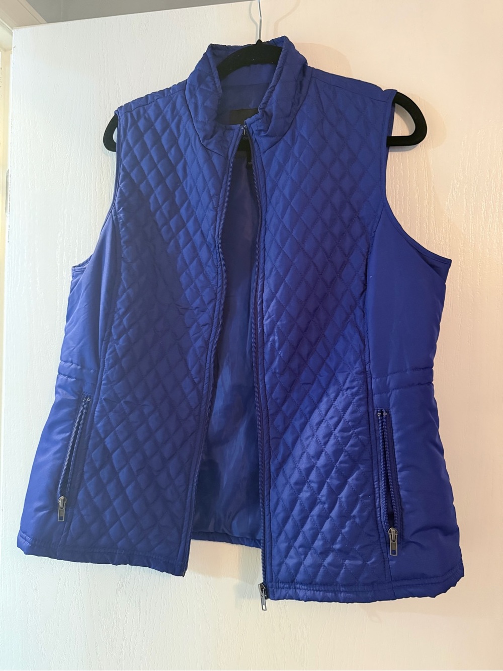 Relativity Quilted Sleeveless Vest in Royal Blue